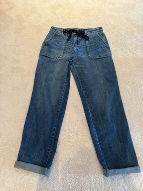 Judy Blue Dark Blue Boyfriend Jeans with Drawstring Waist